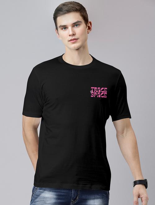 men round neck back print t-shirt - 21352999 - Very Small Image - 1