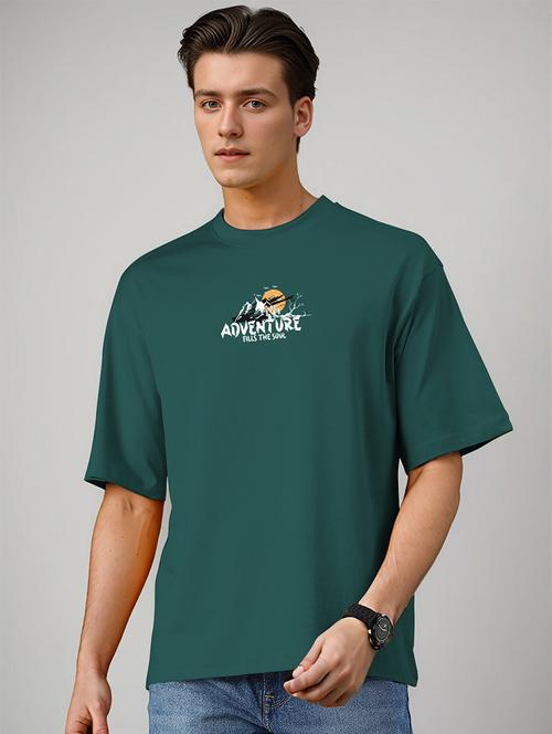 teal cotton back print t-shirt - 21353013 - Very Small Image - 1