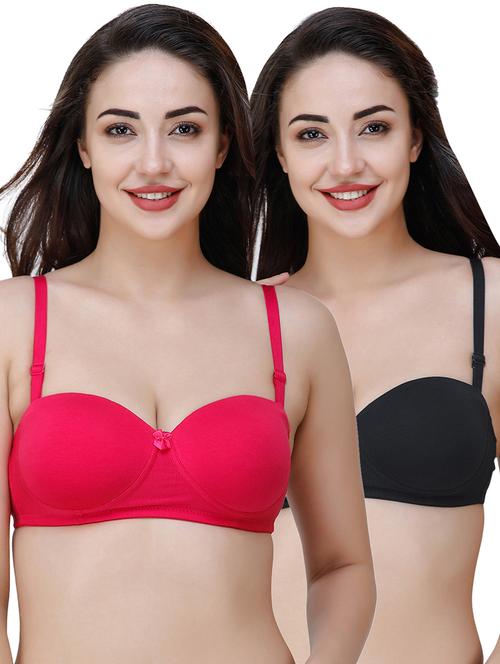 women pack of 2 solid t-shirt bra - 21353650 - Very Small Image - 1
