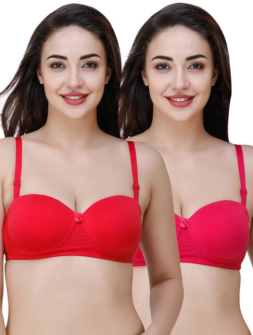 women pack of 2 solid t-shirt bra - 21353657 - Very Small Image - 1