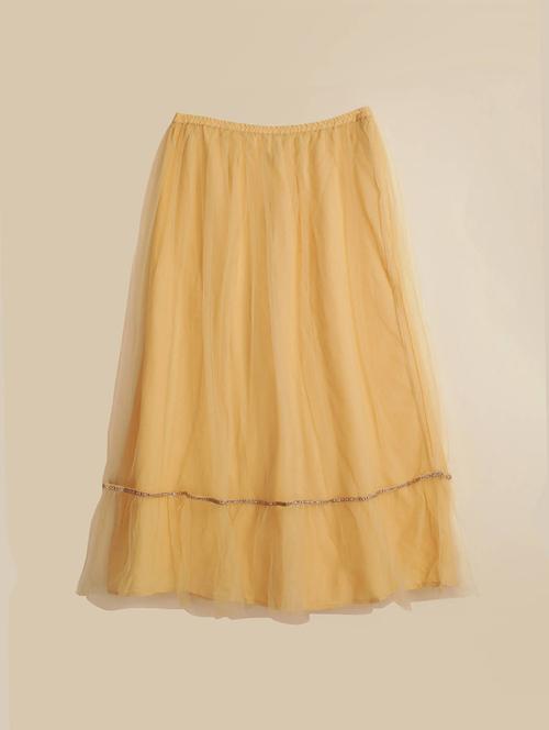 yellow solid flared skirt - 21353733 - Very Small Image - 1