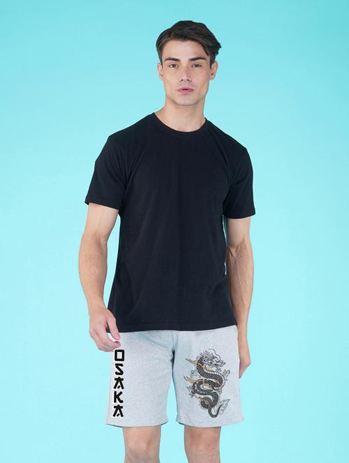 men placement print cotton blend shorts - 21354905 - Very Small Image - 1