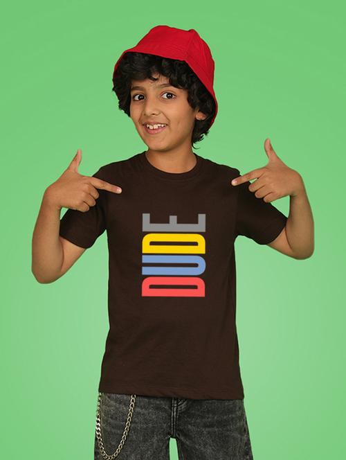 boys front print round neck t-shirt - 21355001 - Very Small Image - 1