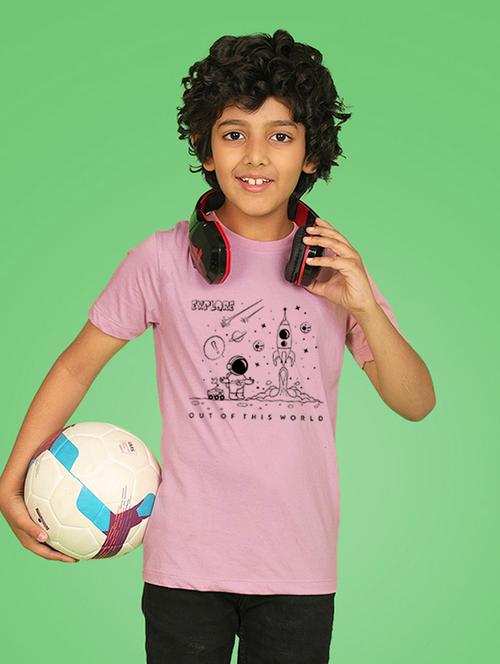boys front print round neck t-shirt - 21355024 - Very Small Image - 1