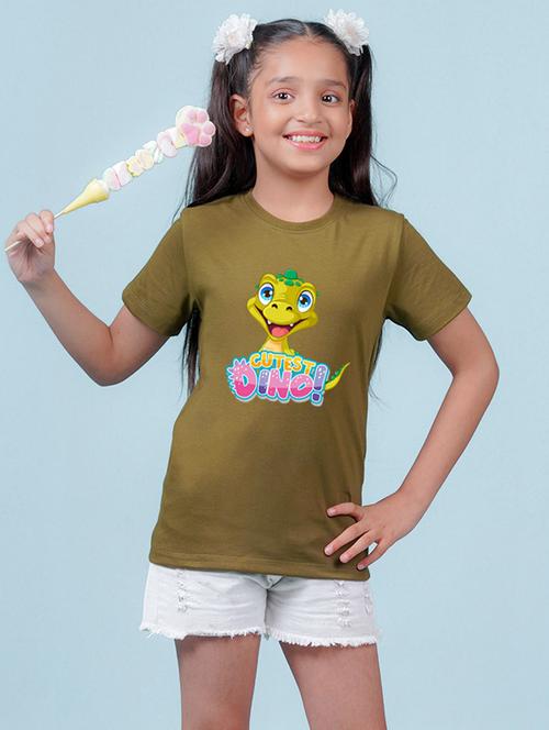 girl front printed round neck tee - 21355099 - Very Small Image - 1