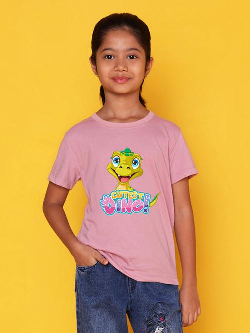 girl front printed round neck tee - 21355103 - Very Small Image - 1