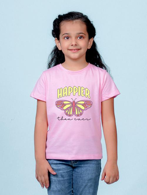 girls printed round neck cotton tee - 21355197 - Very Small Image - 1