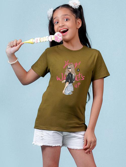 girls printed round neck cotton tee - 21355224 - Very Small Image - 1