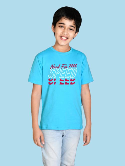 boys round neck typographic printed t-shirt - 21355227 - Very Small Image - 1