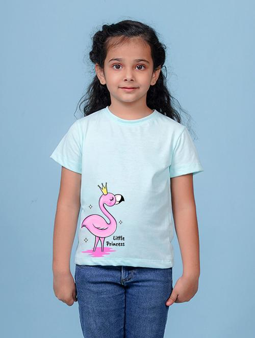 girl printed round neck cotton tee - 21355305 - Very Small Image - 1
