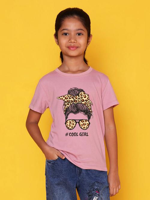 girl printed round neck cotton tee - 21355321 - Very Small Image - 1