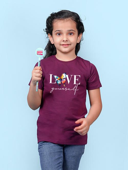 girls round neck graphic printed tees - 21355425 - Very Small Image - 1