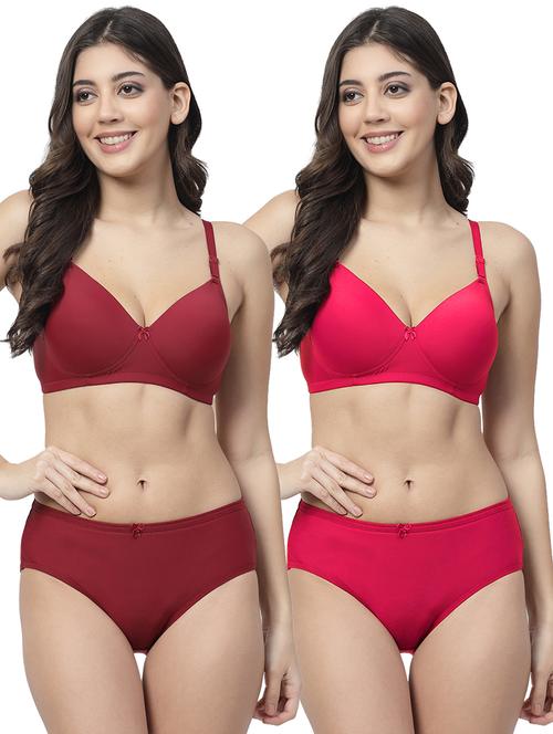 pack of 2 solid bra and panty set - 21355806 - Very Small Image - 1