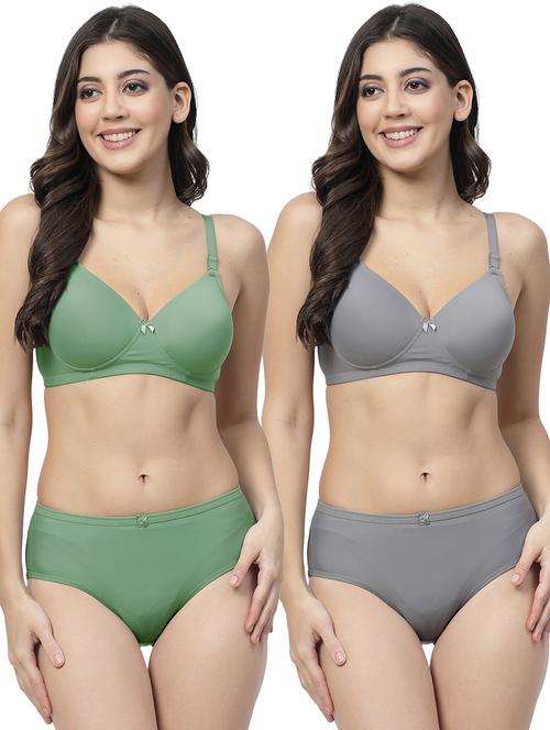 pack of 2 solid bra and panty set - 21355840 - Very Small Image - 1