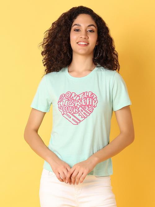 light green typography regular t-shirt - 21356111 - Very Small Image - 1