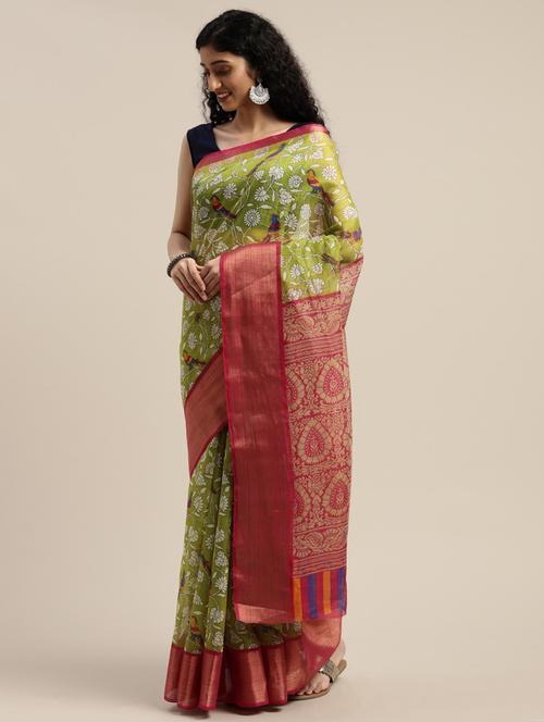 women printed saree - 21356410 - Very Small Image - 1