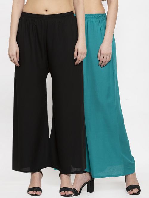 pack of 2 solid relaxed fit palazzos - 21356792 - Very Small Image - 1
