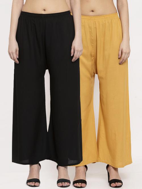 pack of 2 solid relaxed fit palazzos - 21356820 - Very Small Image - 1