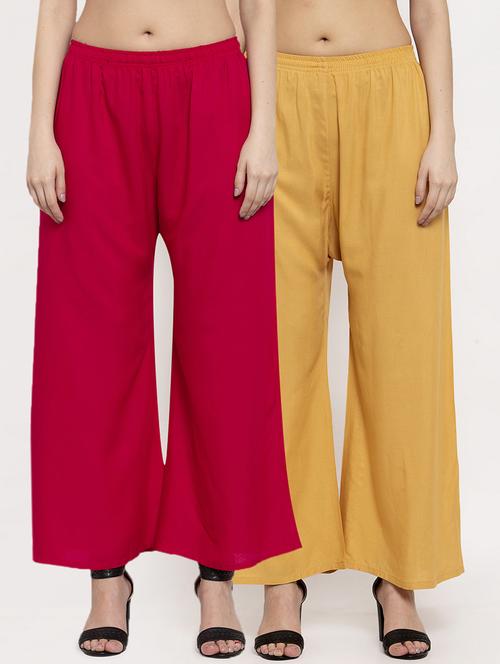pack of 2 solid relaxed fit palazzos - 21356827 - Very Small Image - 1