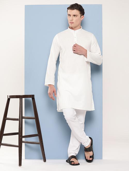 men mandarin neck solid long kurta - 21357327 - Very Small Image - 1