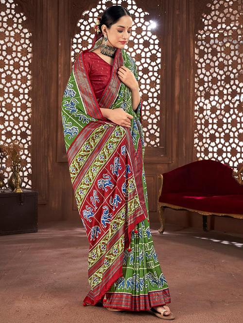 women printed saree with blouse - 21358065 - Very Small Image - 1
