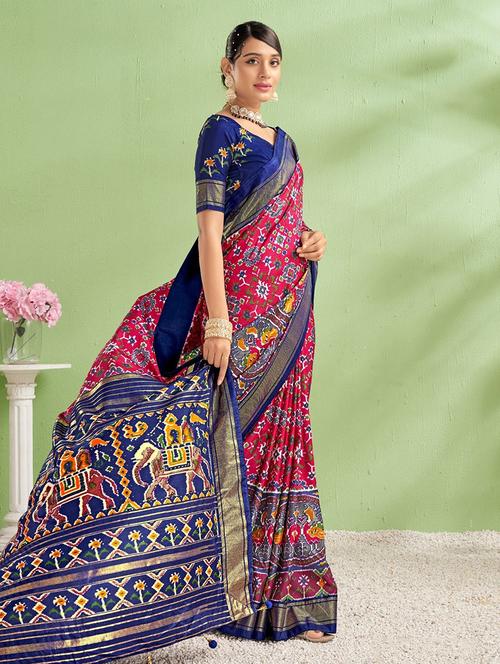 women printed saree with blouse - 21358105 - Very Small Image - 1