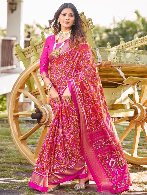 women printed saree with blouse - 21358455 - Very Small Image - 1