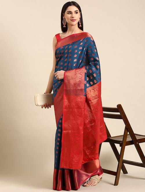 women self design banarasi saree with blouse - 21358749 - Very Small Image - 1