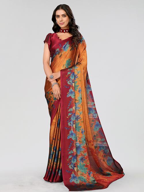women printed saree with blouse - 21358773 - Very Small Image - 1