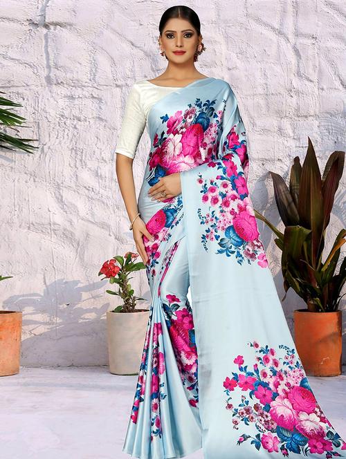 women printed saree with blouse - 21358844 - Very Small Image - 1