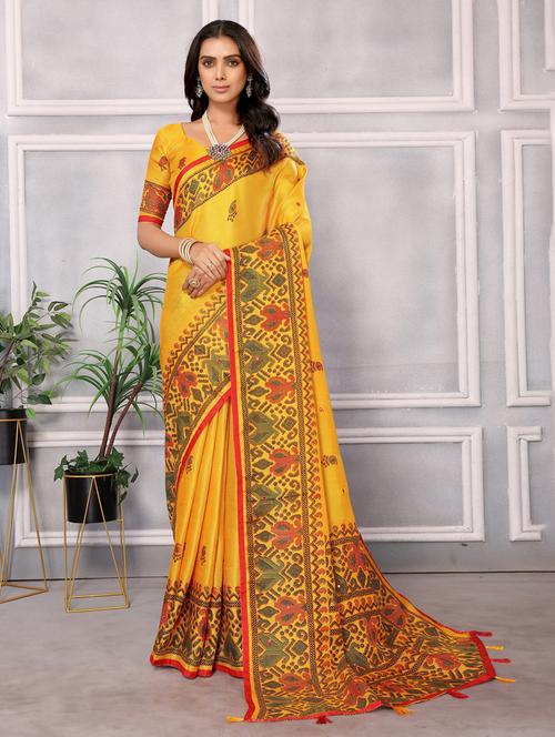 women printed saree with blouse - 21358891 - Very Small Image - 1