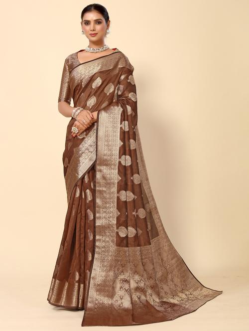 women self design kanjivaram saree with blouse - 21358907 - Very Small Image - 1