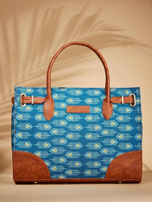 women printed handbag with laptop pocket - 21359444 - Very Small Image - 1