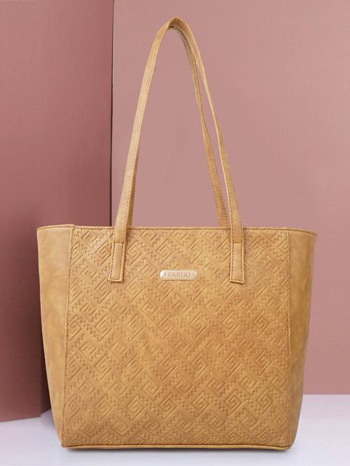yellow leatherette (pu) handbag - 21359467 - Very Small Image - 1