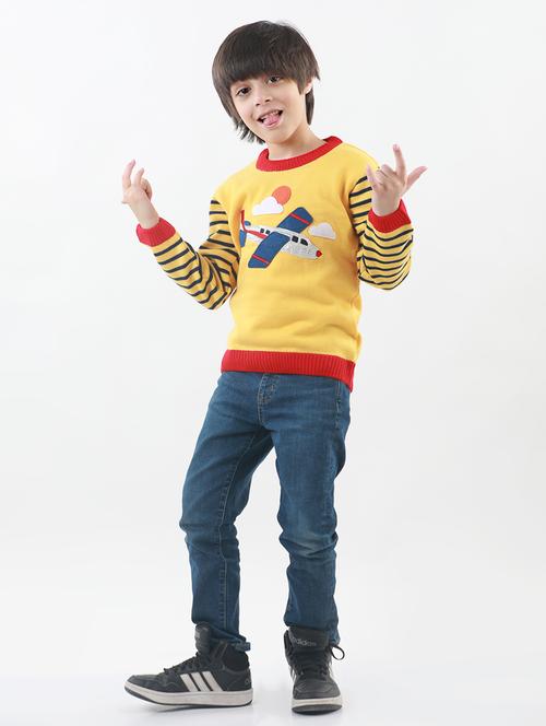 kids long sleeved self design sweater - 21360089 - Very Small Image - 1