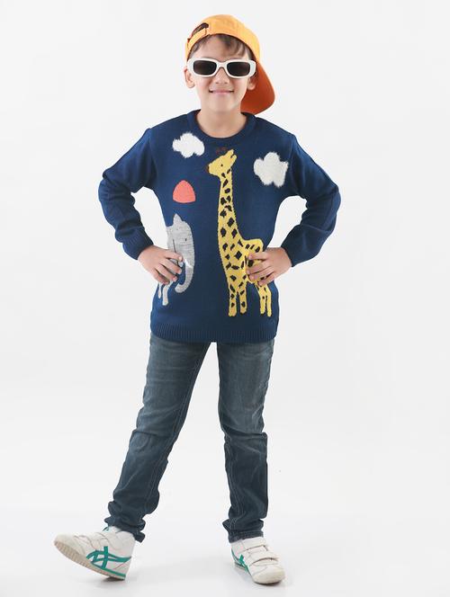 kids long sleeved self design sweater - 21360090 - Very Small Image - 1