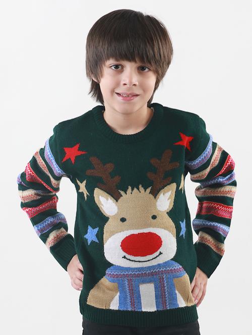 kids long sleeved self design sweater - 21360093 - Very Small Image - 1