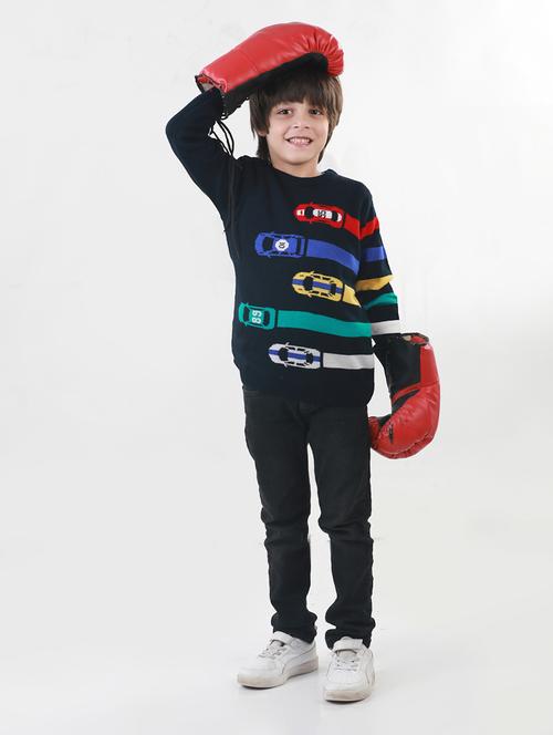 kids long sleeved self design sweater - 21360095 - Very Small Image - 1
