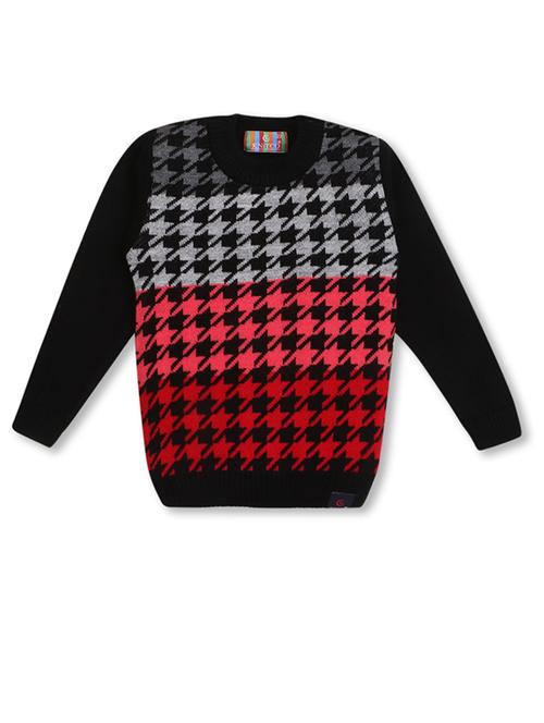kids long sleeved houndstooth sweater - 21360100 - Very Small Image - 1