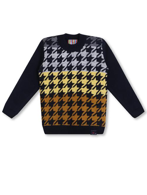 kids long sleeved houndstooth sweater - 21360101 - Very Small Image - 1