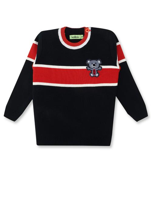 kids long sleeved color block sweater - 21360104 - Very Small Image - 1