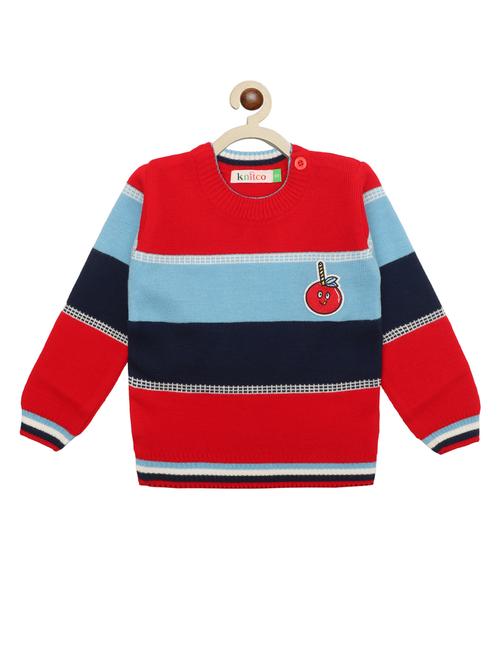 kids long sleeved color block sweater - 21360128 - Very Small Image - 1