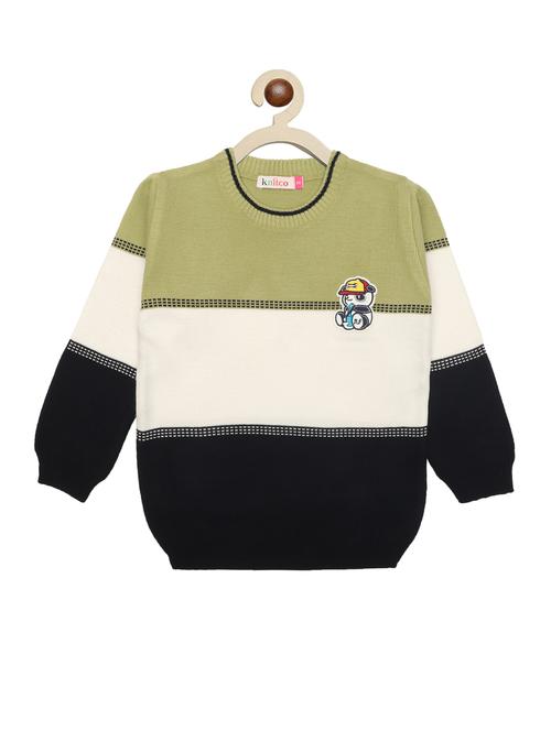 kids long sleeved color block sweater - 21360141 - Very Small Image - 1