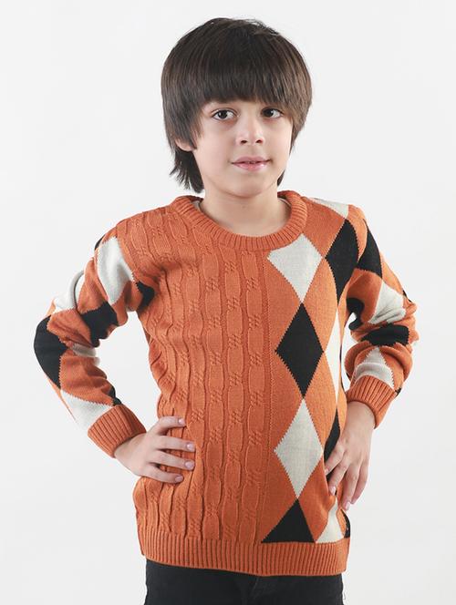 kids long sleeved self design sweater - 21360163 - Very Small Image - 1