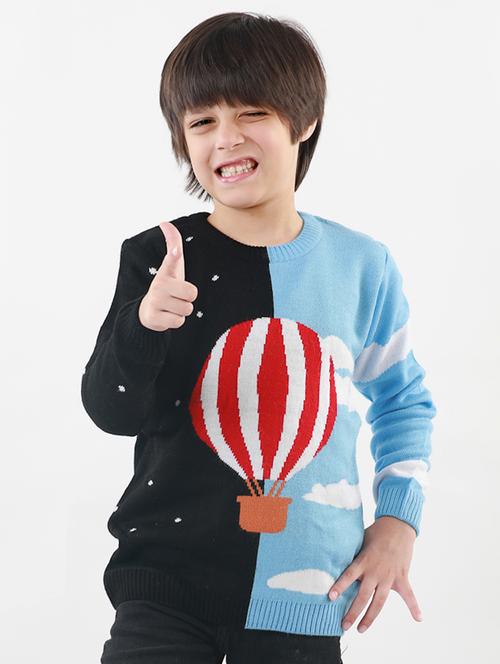 kids long sleeved self design sweater - 21360164 - Very Small Image - 1