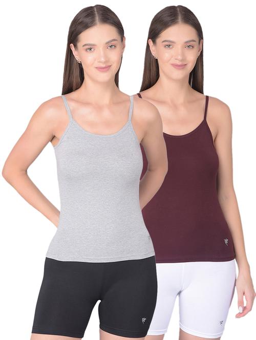 women multicolored solid set of 2 camisole - 21361321 - Very Small Image - 1