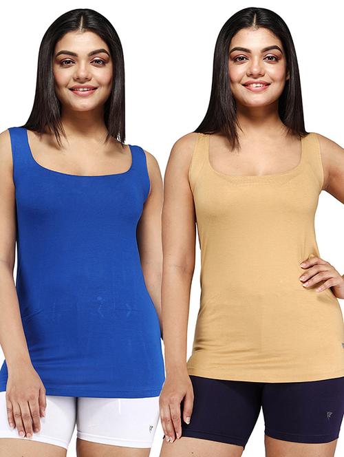 women multicolored solid set of 2 camisole - 21361370 - Very Small Image - 1