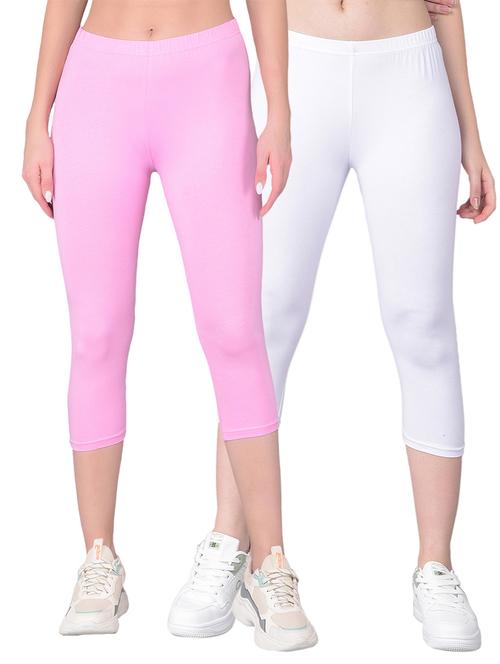 women mid-rise solid set of 2 capris - 21361444 - Very Small Image - 1