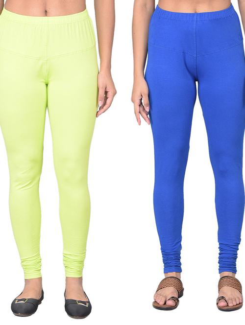 pack of 2 women solid mid rise leggings - 21361738 - Very Small Image - 1