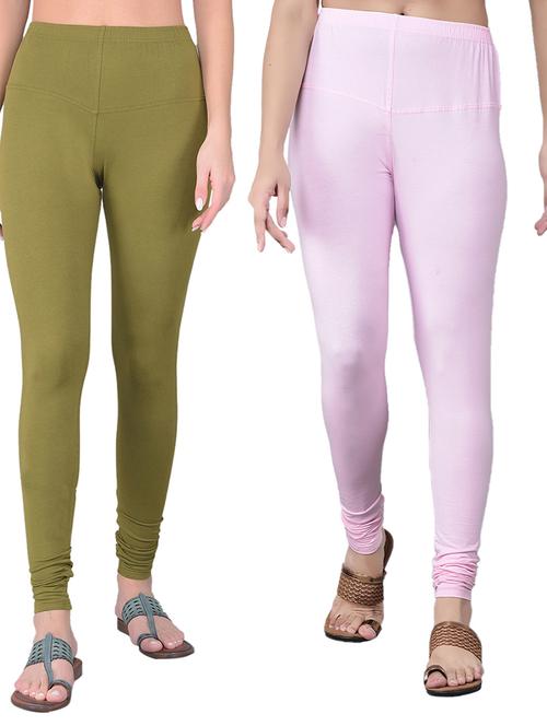 pack of 2 women solid mid rise leggings - 21361838 - Very Small Image - 1